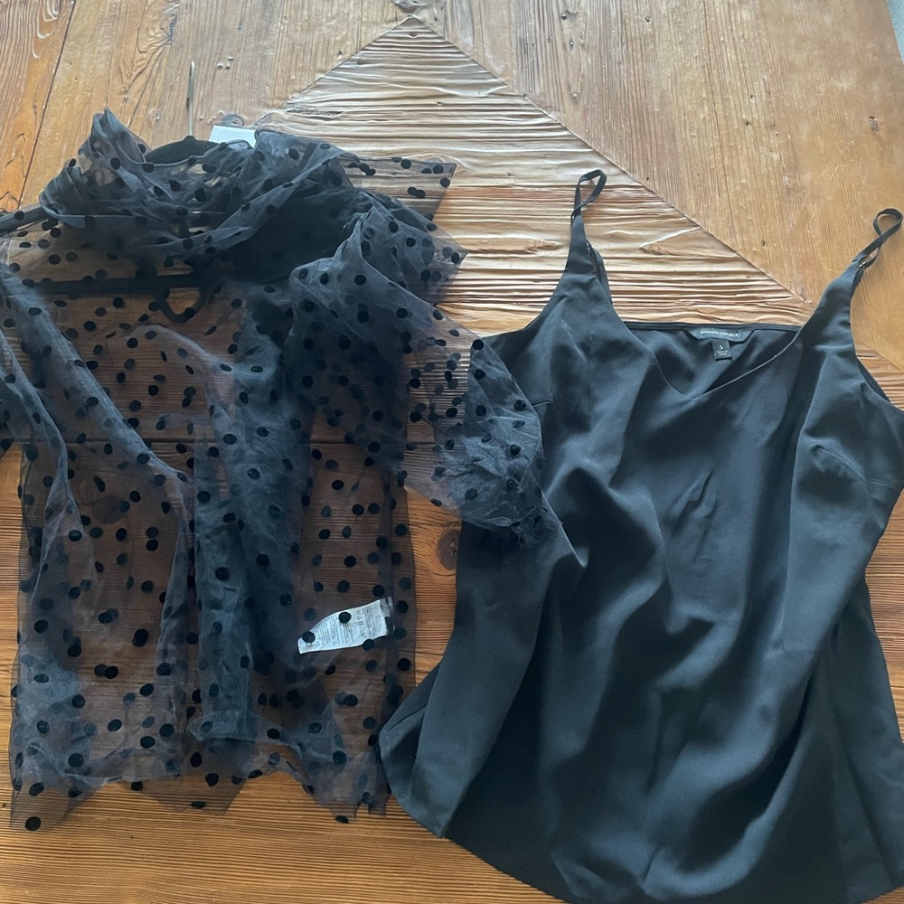 2 Piece Sheer Blouse/Overlay with Camisole Top by Banana Republic